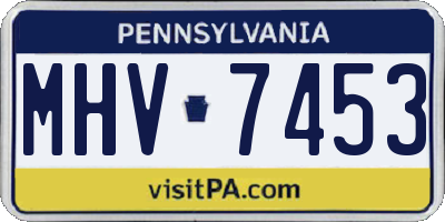 PA license plate MHV7453