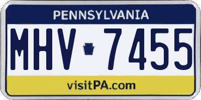 PA license plate MHV7455