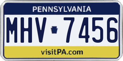PA license plate MHV7456