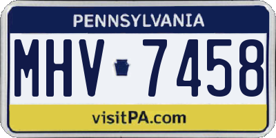 PA license plate MHV7458