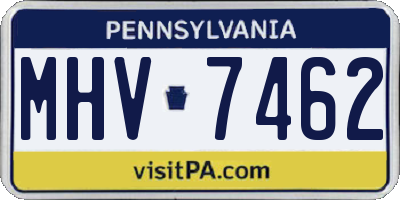PA license plate MHV7462
