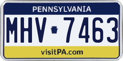 PA license plate MHV7463