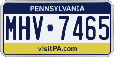 PA license plate MHV7465