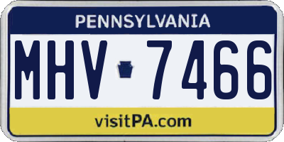 PA license plate MHV7466
