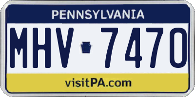 PA license plate MHV7470