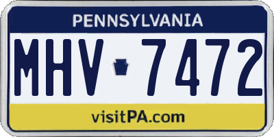 PA license plate MHV7472