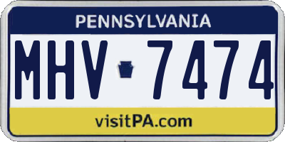 PA license plate MHV7474