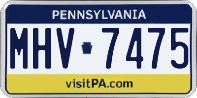 PA license plate MHV7475