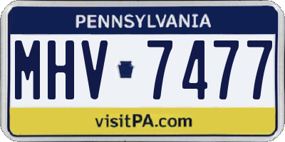 PA license plate MHV7477