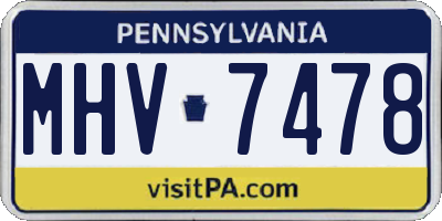 PA license plate MHV7478