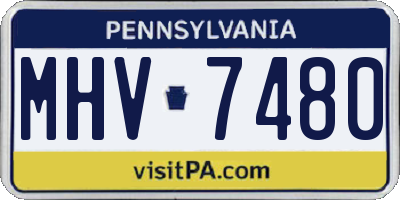 PA license plate MHV7480