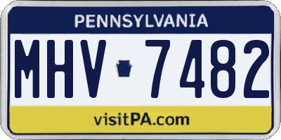 PA license plate MHV7482