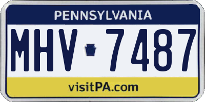 PA license plate MHV7487