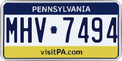 PA license plate MHV7494