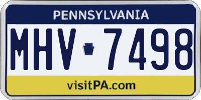 PA license plate MHV7498
