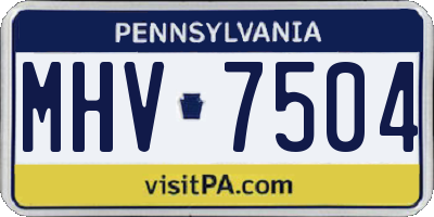 PA license plate MHV7504