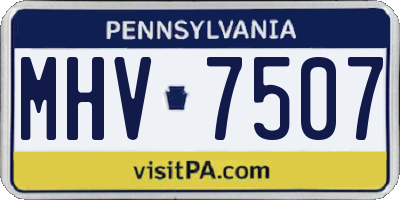 PA license plate MHV7507