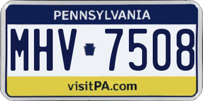 PA license plate MHV7508