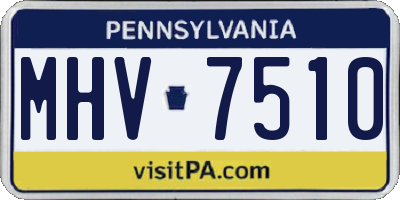 PA license plate MHV7510