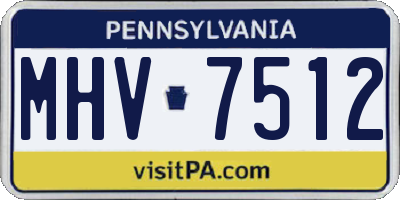 PA license plate MHV7512