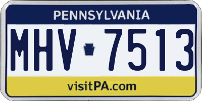 PA license plate MHV7513
