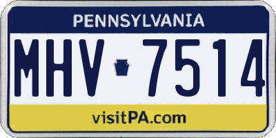PA license plate MHV7514