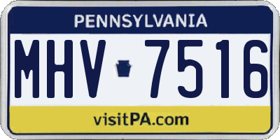 PA license plate MHV7516