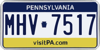 PA license plate MHV7517