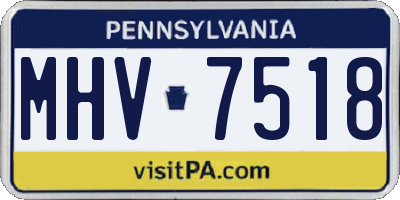 PA license plate MHV7518