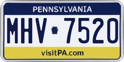 PA license plate MHV7520