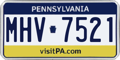 PA license plate MHV7521