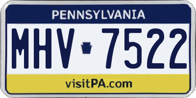 PA license plate MHV7522