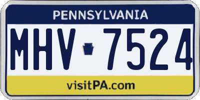 PA license plate MHV7524