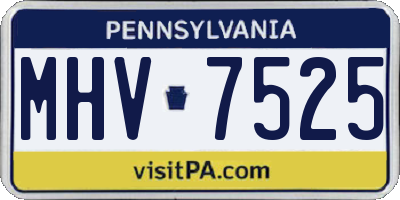 PA license plate MHV7525