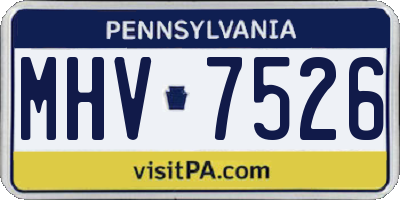 PA license plate MHV7526