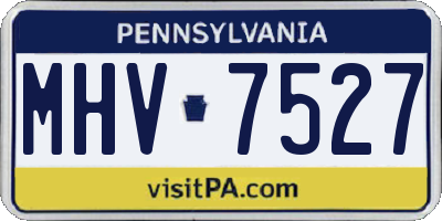 PA license plate MHV7527