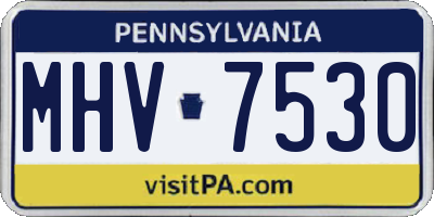 PA license plate MHV7530