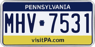 PA license plate MHV7531