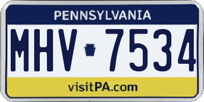 PA license plate MHV7534