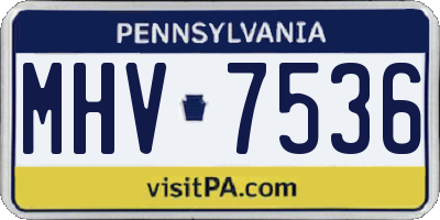 PA license plate MHV7536
