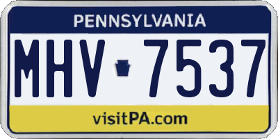 PA license plate MHV7537