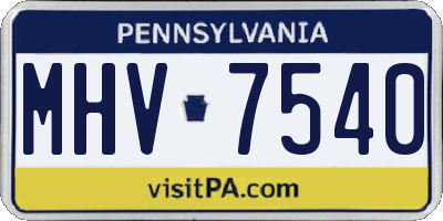 PA license plate MHV7540