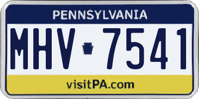 PA license plate MHV7541