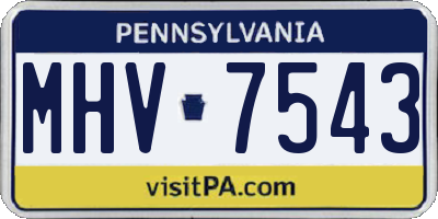 PA license plate MHV7543