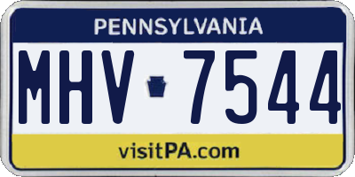 PA license plate MHV7544