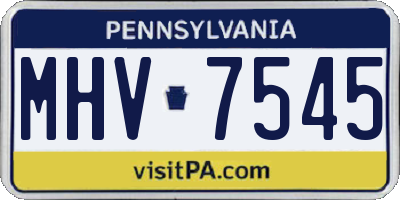 PA license plate MHV7545