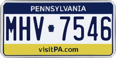 PA license plate MHV7546