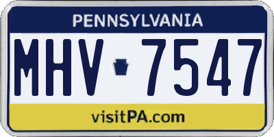 PA license plate MHV7547