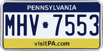 PA license plate MHV7553