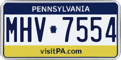 PA license plate MHV7554